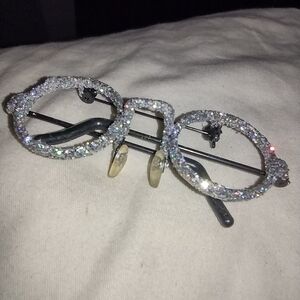 Sparkling Silver Round Glasses